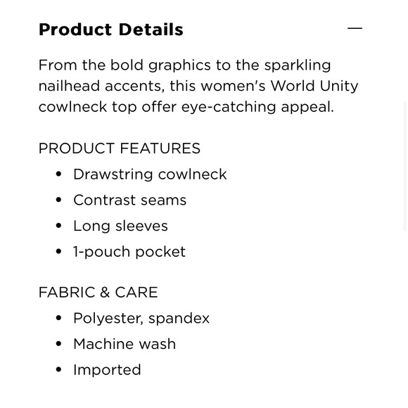 World Unity Embellished Graphic Drawstring Cowl Neck Top Size 2X - Picture 8 of 10